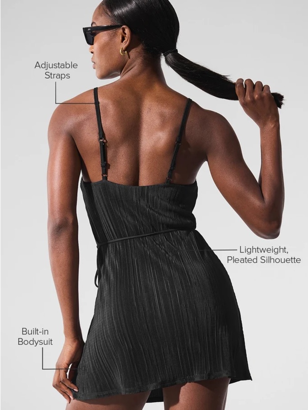 Alo Yoga Micro Plisse Game On Tennis Dress - Picture 3 of 3